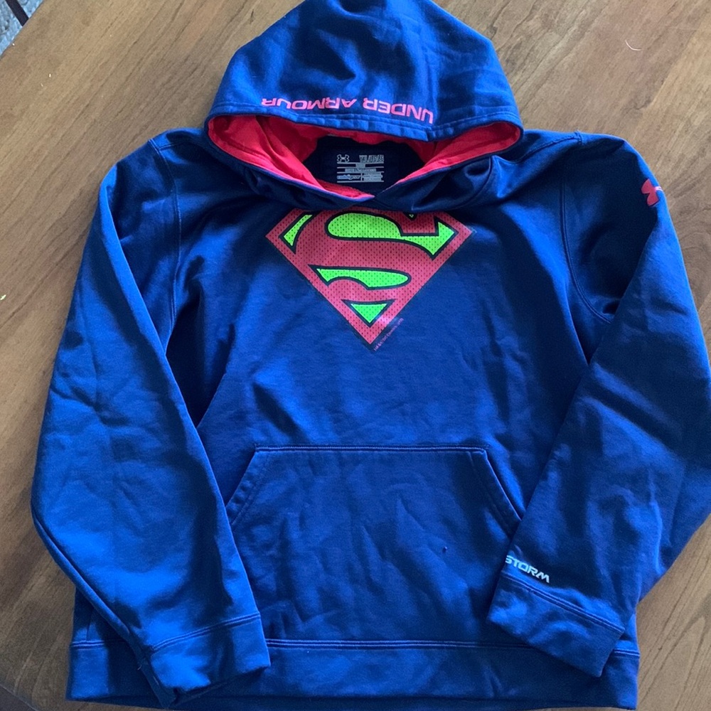 SUPERMAN UNDER ARMOUR HOODIE YOUTH XL